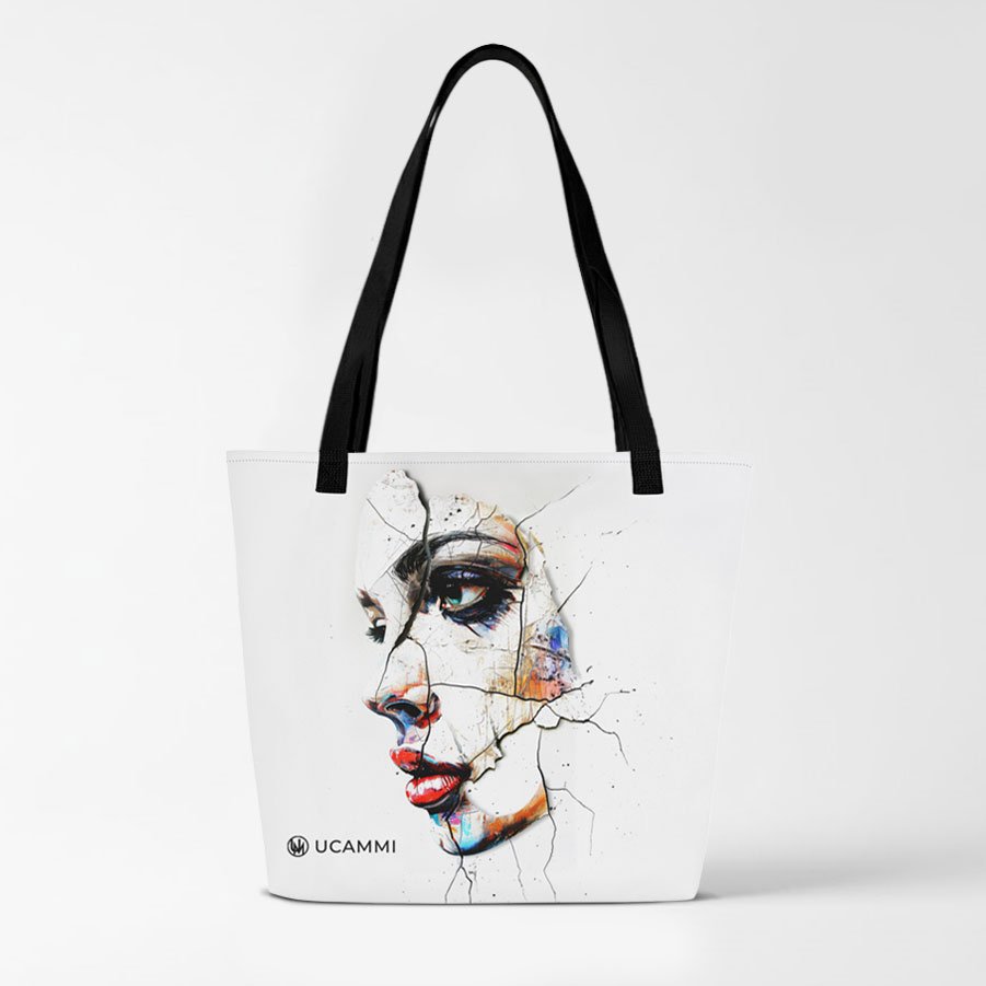 Atelier: Fractured Calm Portrait Canvas Tote Bag | Double-Sided Large - Image 2