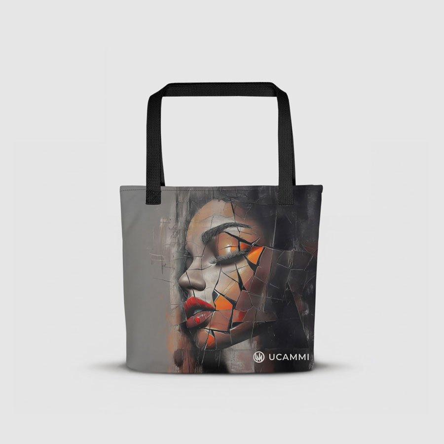 Atelier: Fragmented Portrait Canvas Tote Bag | Double-Sided Medium - Image 2