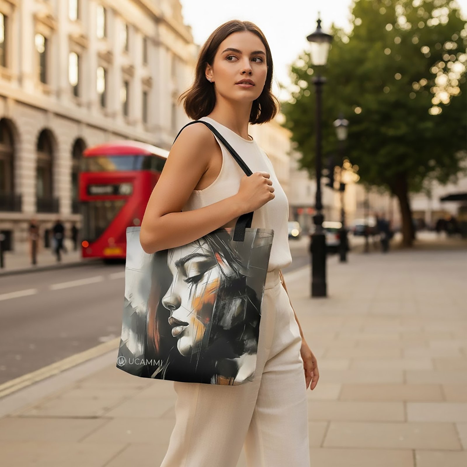 Atelier: Soft Neutral Portrait Canvas Tote Bag | Double-Sided Large - Image 5