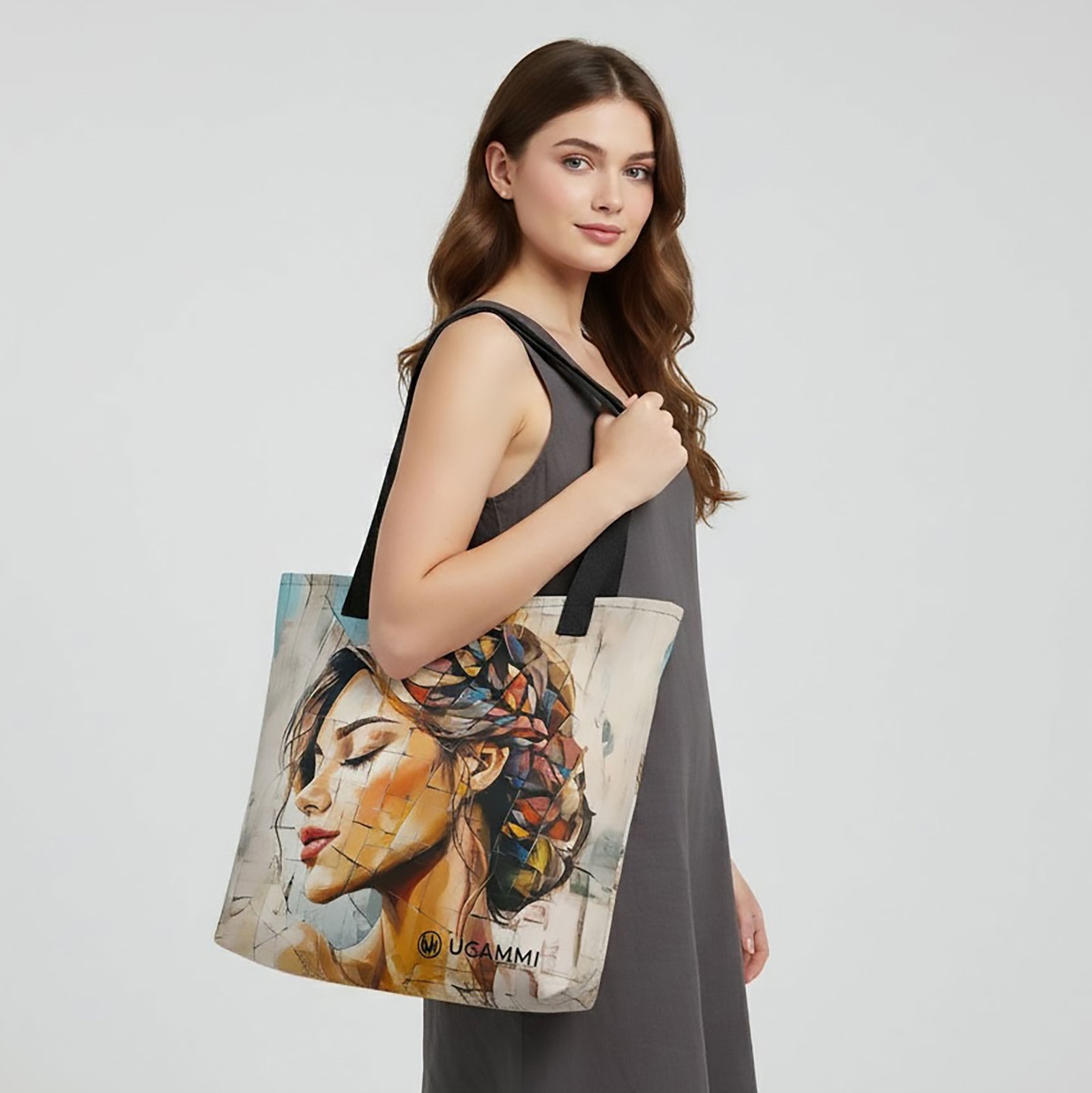 Atelier: Silent Grace Portrait Canvas Tote Bag | Double-Sided Large - Image 4