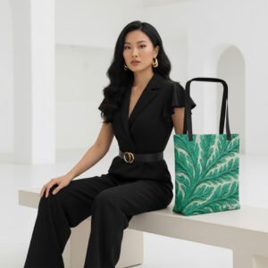 Soule: Inspired Leaf Flow Canvas Tote Bag | Double-Sided Medium