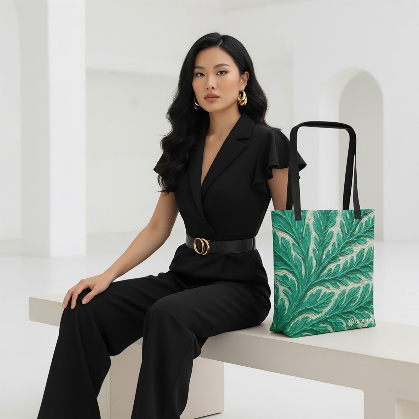 Soule: Inspired Leaf Flow Canvas Tote Bag | Double-Sided Medium