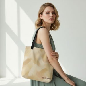 Linea: Soft Brush Texture Canvas Tote Bag | Double-Sided | Medium Size