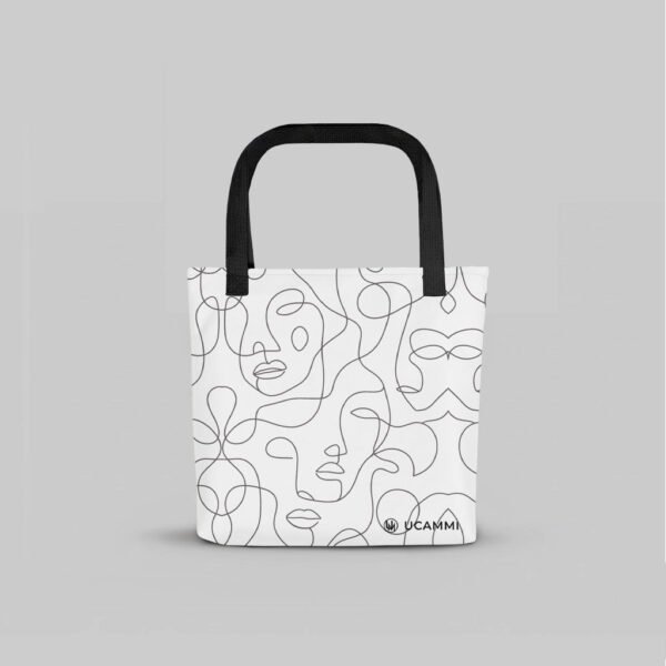 Linea: Flow Lines Medium Tote Bag | Double-Sided | White & Black Options