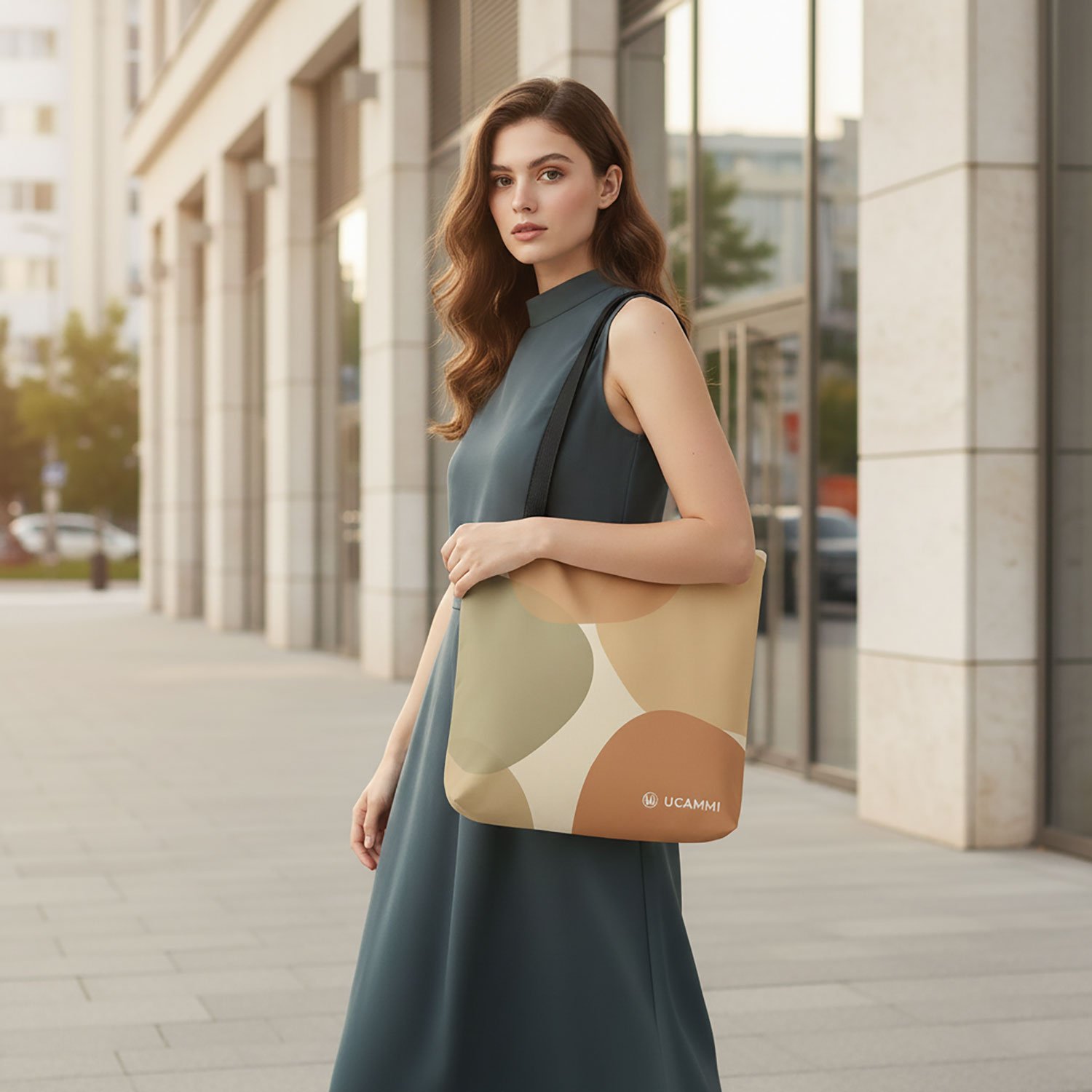 Linea: Soft Shapes Canvas Tote Bag | Double-Sided | Medium Size - Image 3