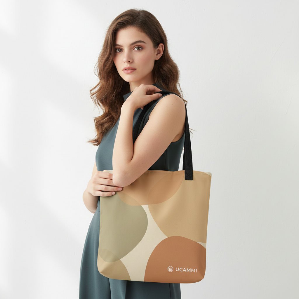 Linea: Soft Shapes Canvas Tote Bag | Double-Sided | Medium Size