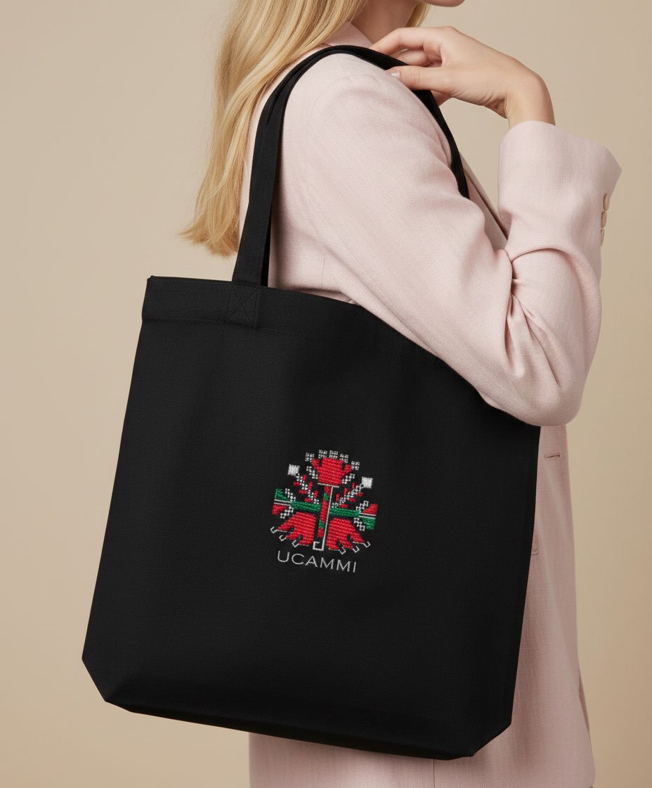 Nomad: Bear Paw Embroidered Tote Bag | Recycled Cotton - Image 2