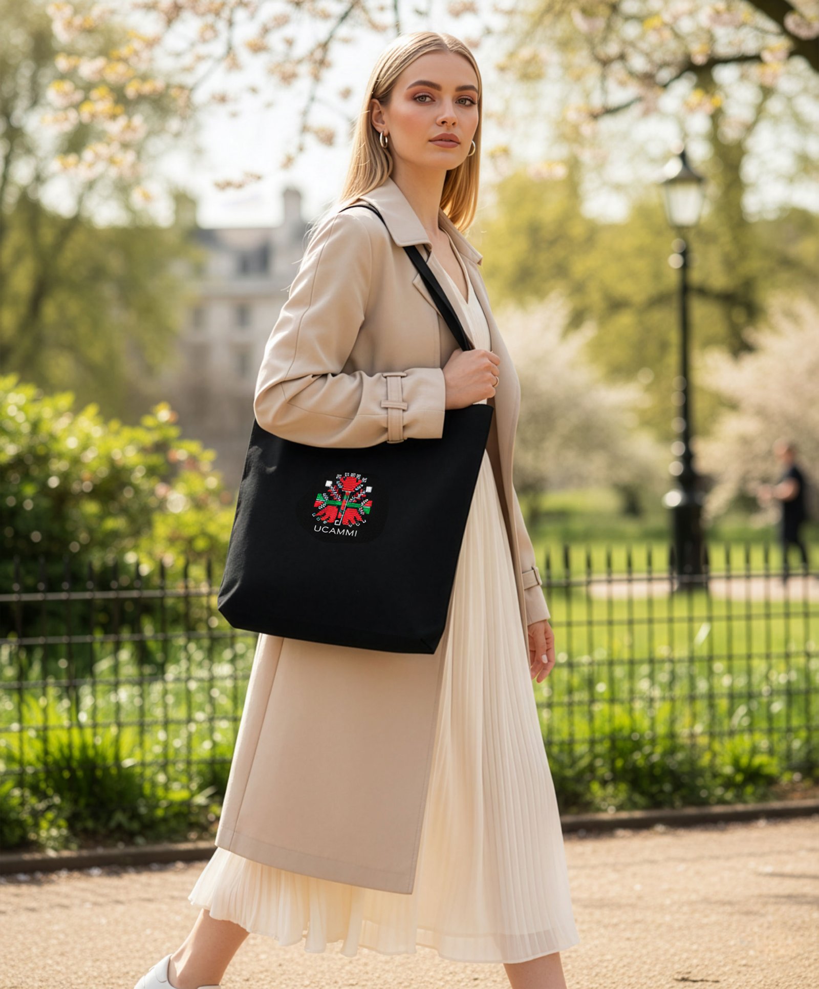Nomad: Bear Paw Embroidered Tote Bag | Recycled Cotton - Image 3