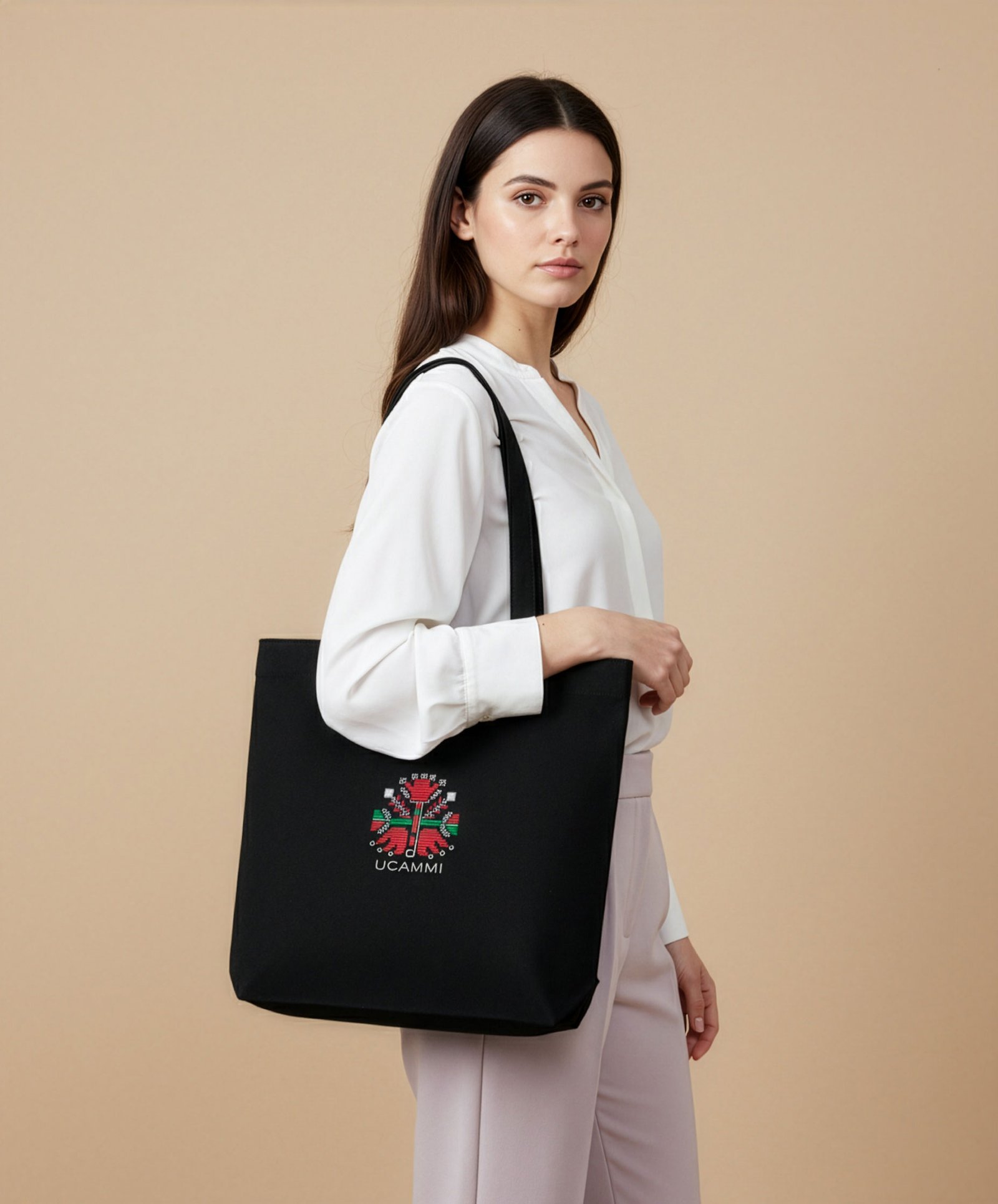 Nomad: Bear Paw Embroidered Tote Bag | Recycled Cotton - Image 4