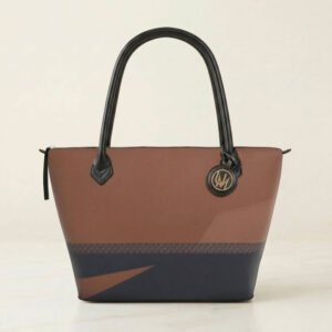 Nappa leather tote bag in brown and black from the Ucammi Forma collection